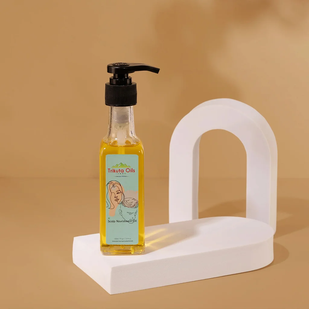 Scalp Nourishment Hair Oil with Walnut and Apricot – Trikuta Oils