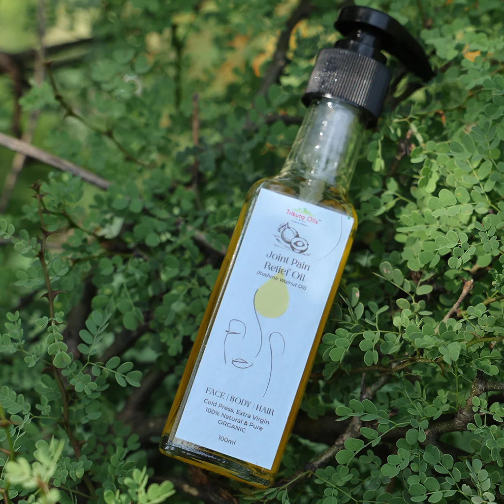 Trikuta Joint Pain Relief Oil made with Kashmir Walnut Oil from Lolab Valley