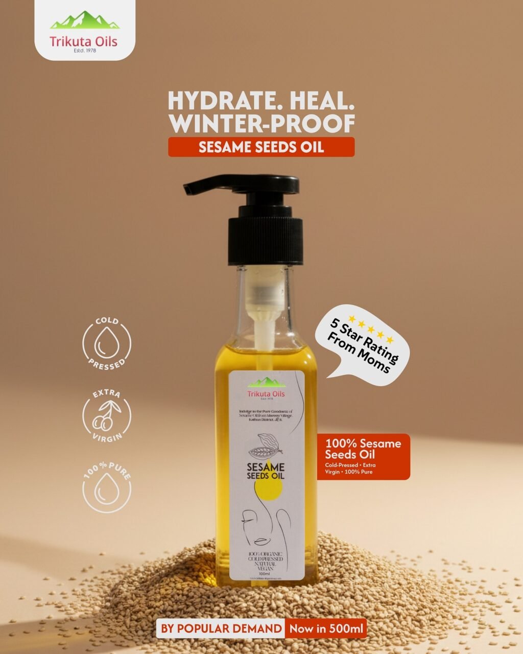 Instagram post from trikuta_oils_jammu. This post is in position 3.