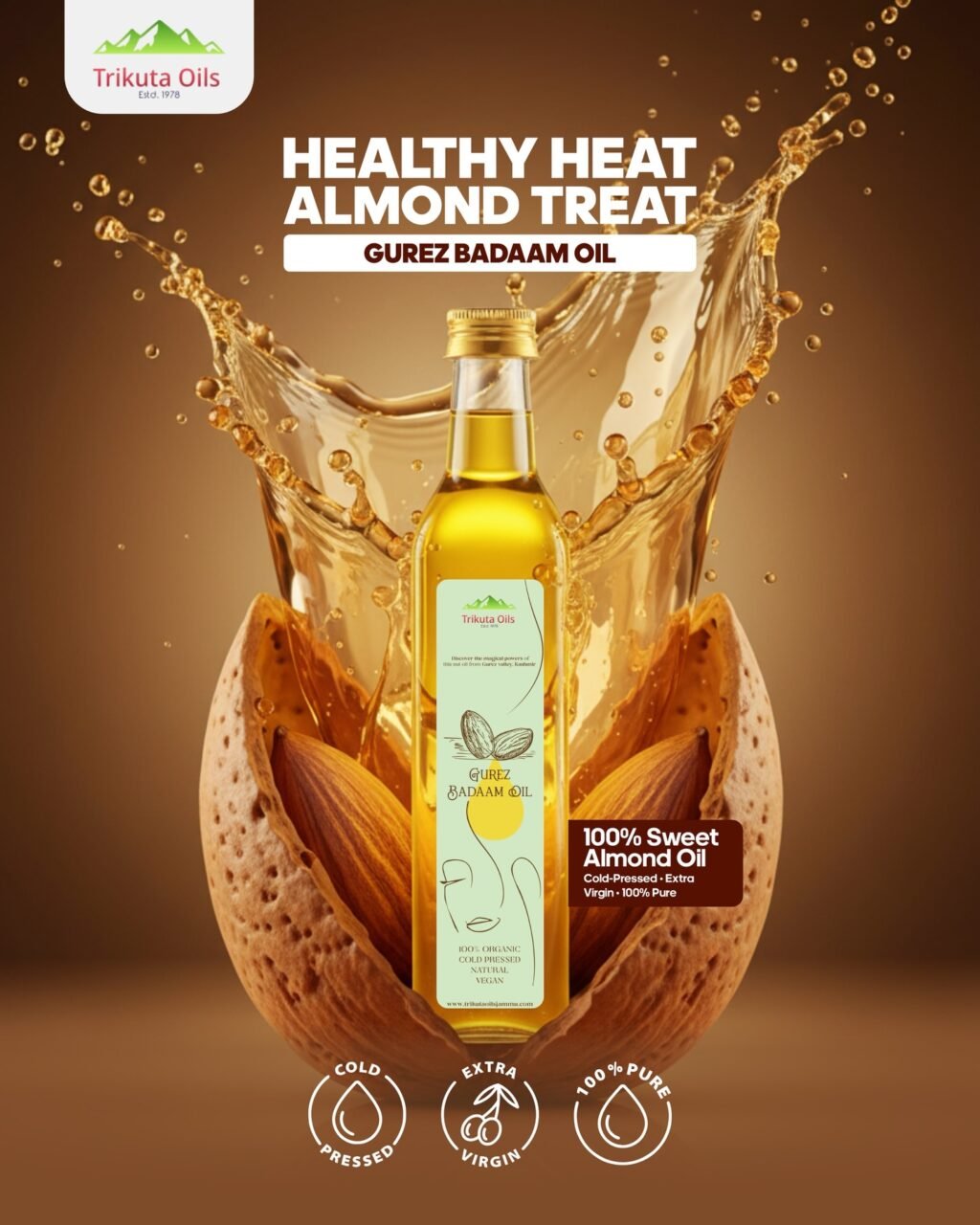 Instagram post from trikuta_oils_jammu. This post is in position 0.