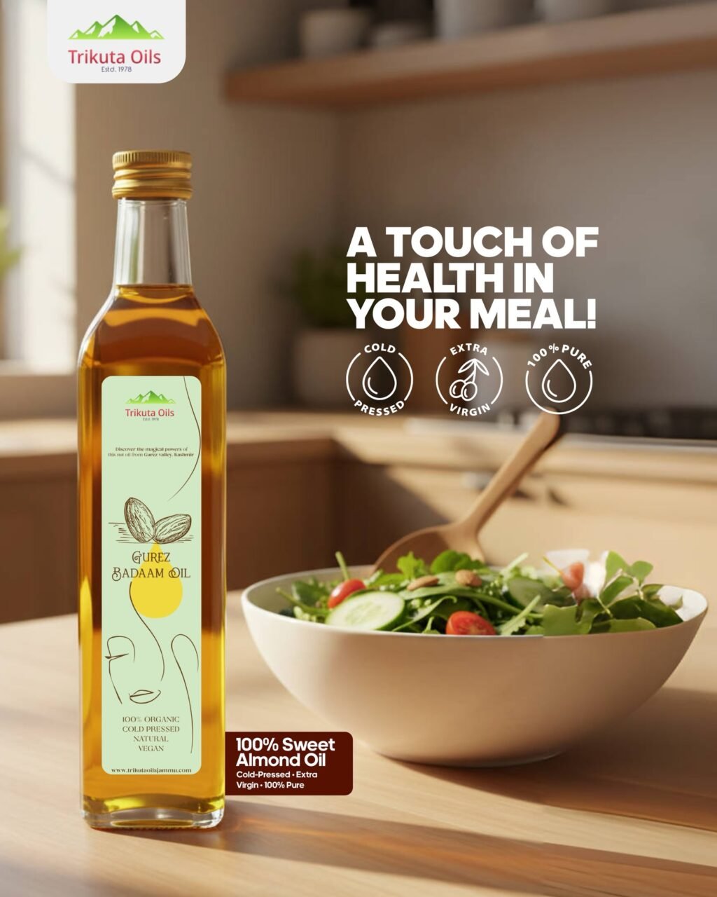 Instagram post from trikuta_oils_jammu. This post is in position 1.