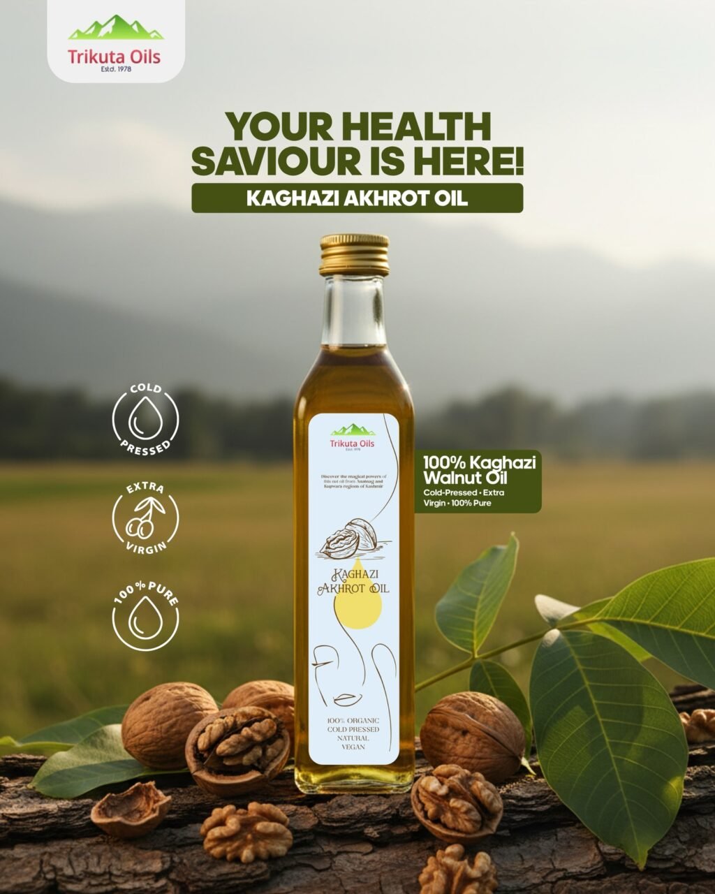 Instagram post from trikuta_oils_jammu. This post is in position 0.