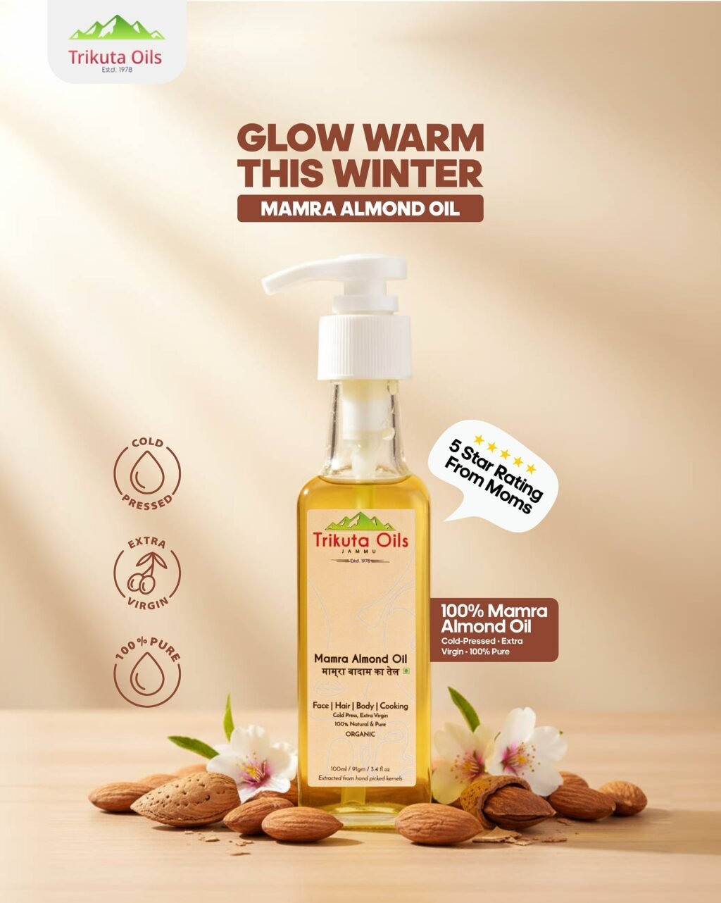 Instagram post from trikuta_oils_jammu. This post is in position 4.